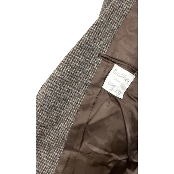 Vintage Brookford Sport Coat Men’s Jacket Wool Tweed Leather Elbow Patches - Picture 6 of 8